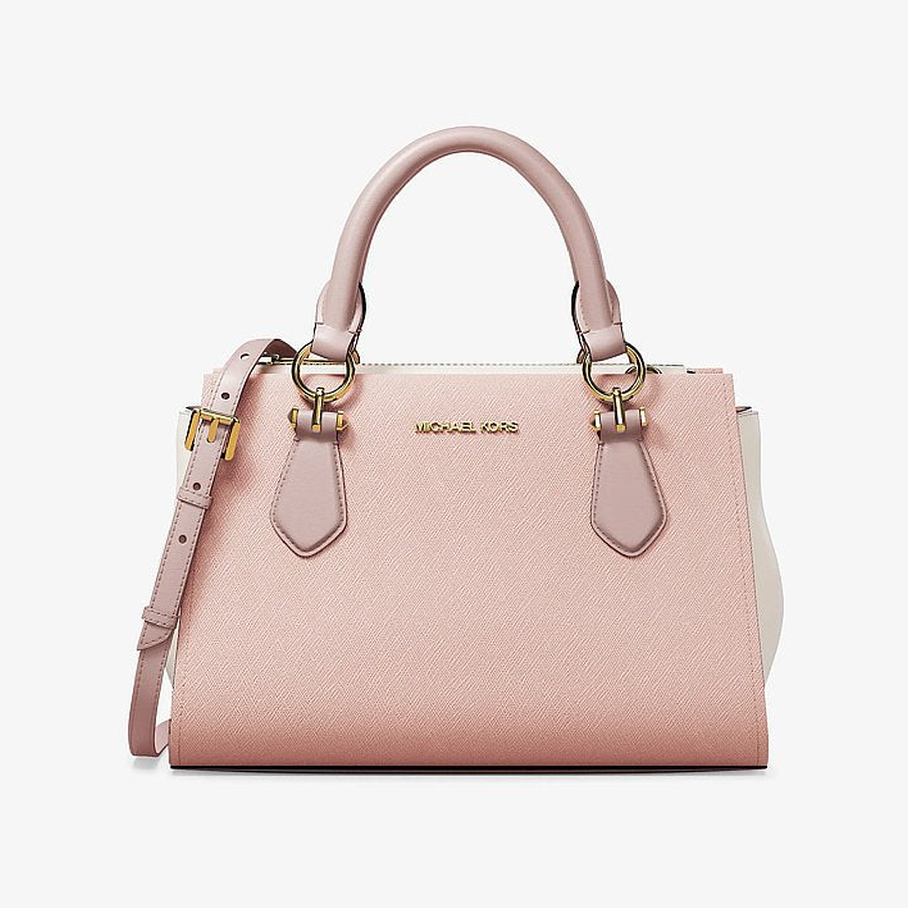 Marilyn Small Color-Block Saffiano Leather Messenger Bag