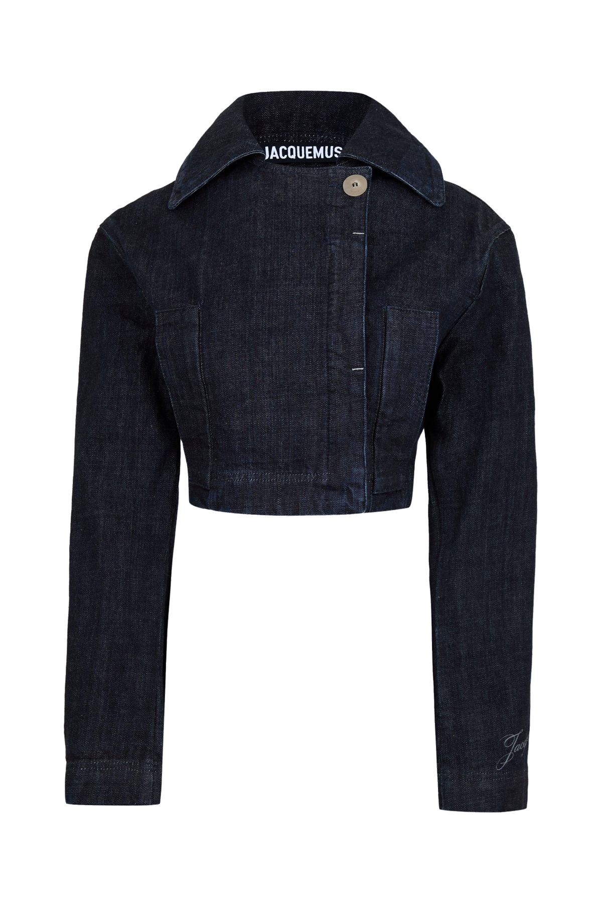 Marino Cotton Cropped Long Sleeve Denim Jacket