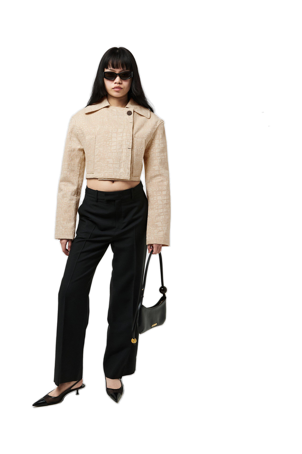 Marino De Nimes Cotton Cropped Long Sleeve Jacket