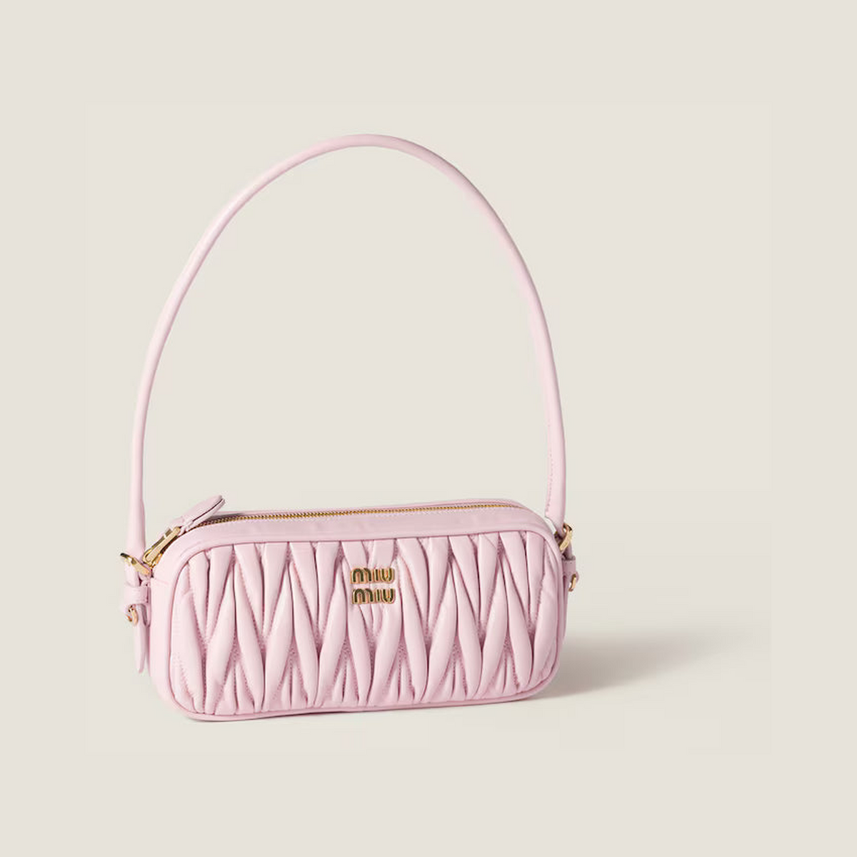Matelassé nappa leather pouch