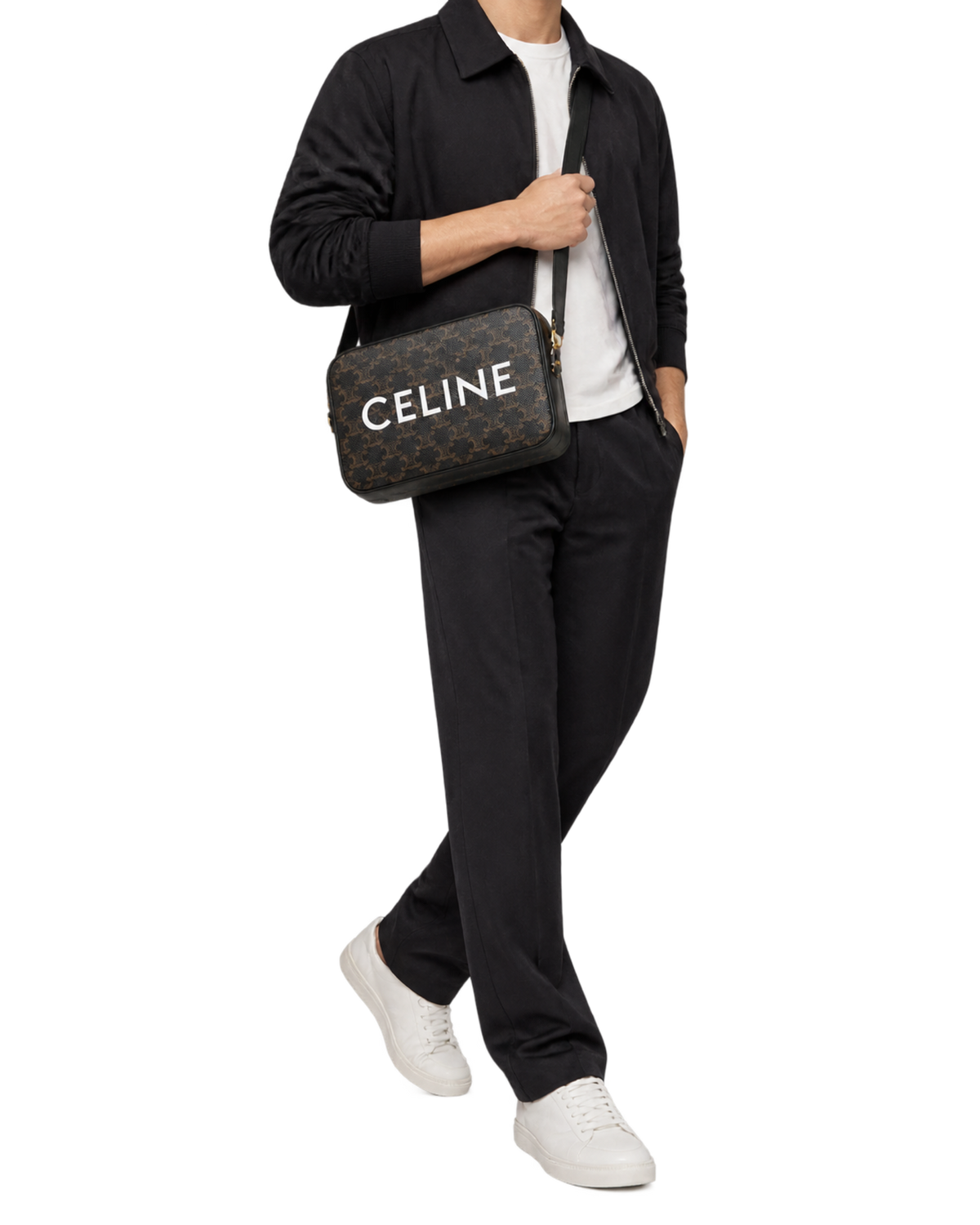 MEDIUM MESSENGER BAG IN Triomphe Canvas with Celine Print