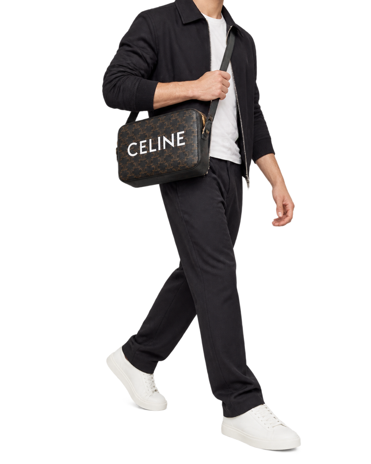 MEDIUM MESSENGER BAG IN Triomphe Canvas with Celine Print