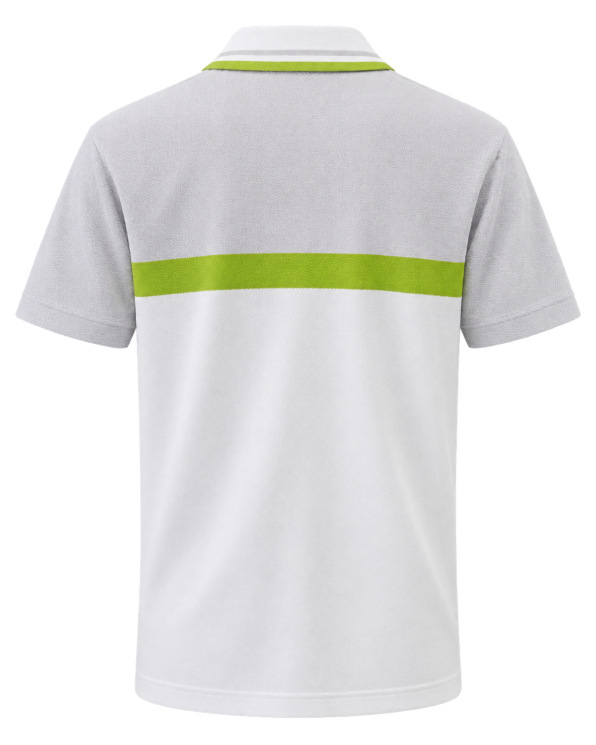 Men White Chest Stripe Half Zip Polo