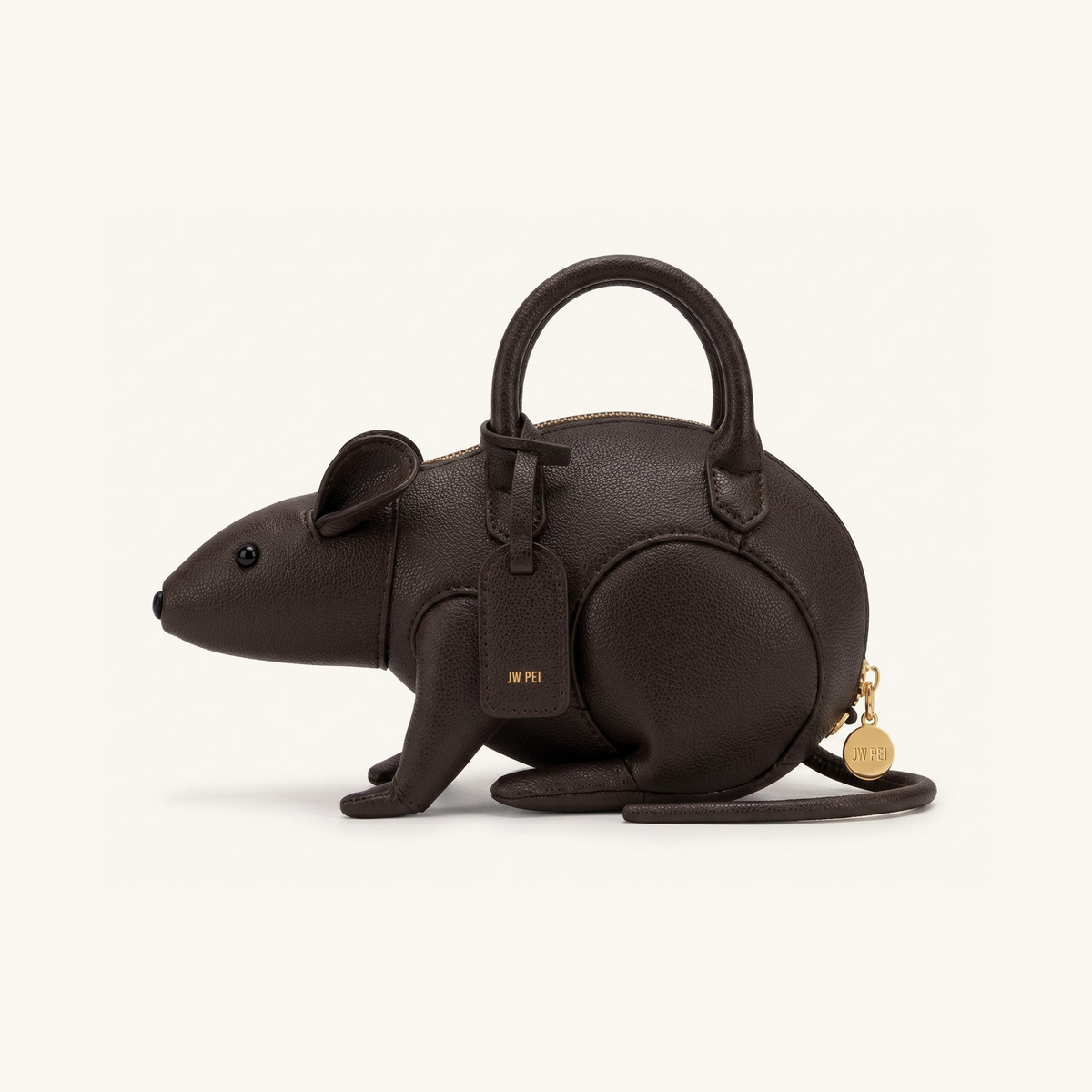 Mia Mouse Top Handle Bag - Dark Brown