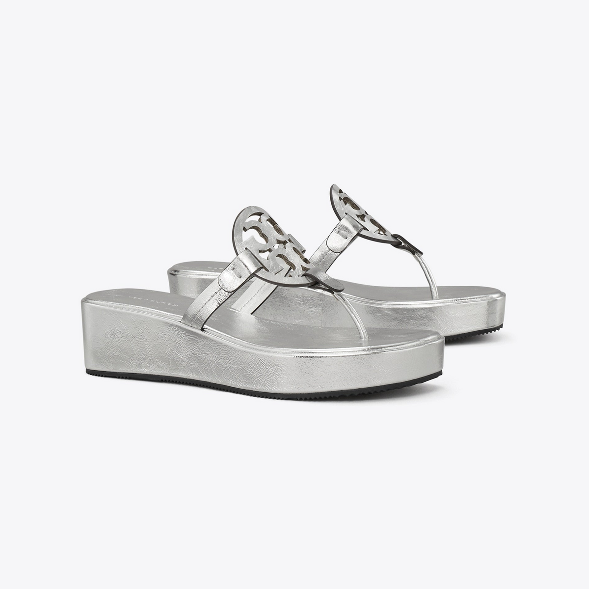 Miller Crinkled Metallic Wedge Sandal