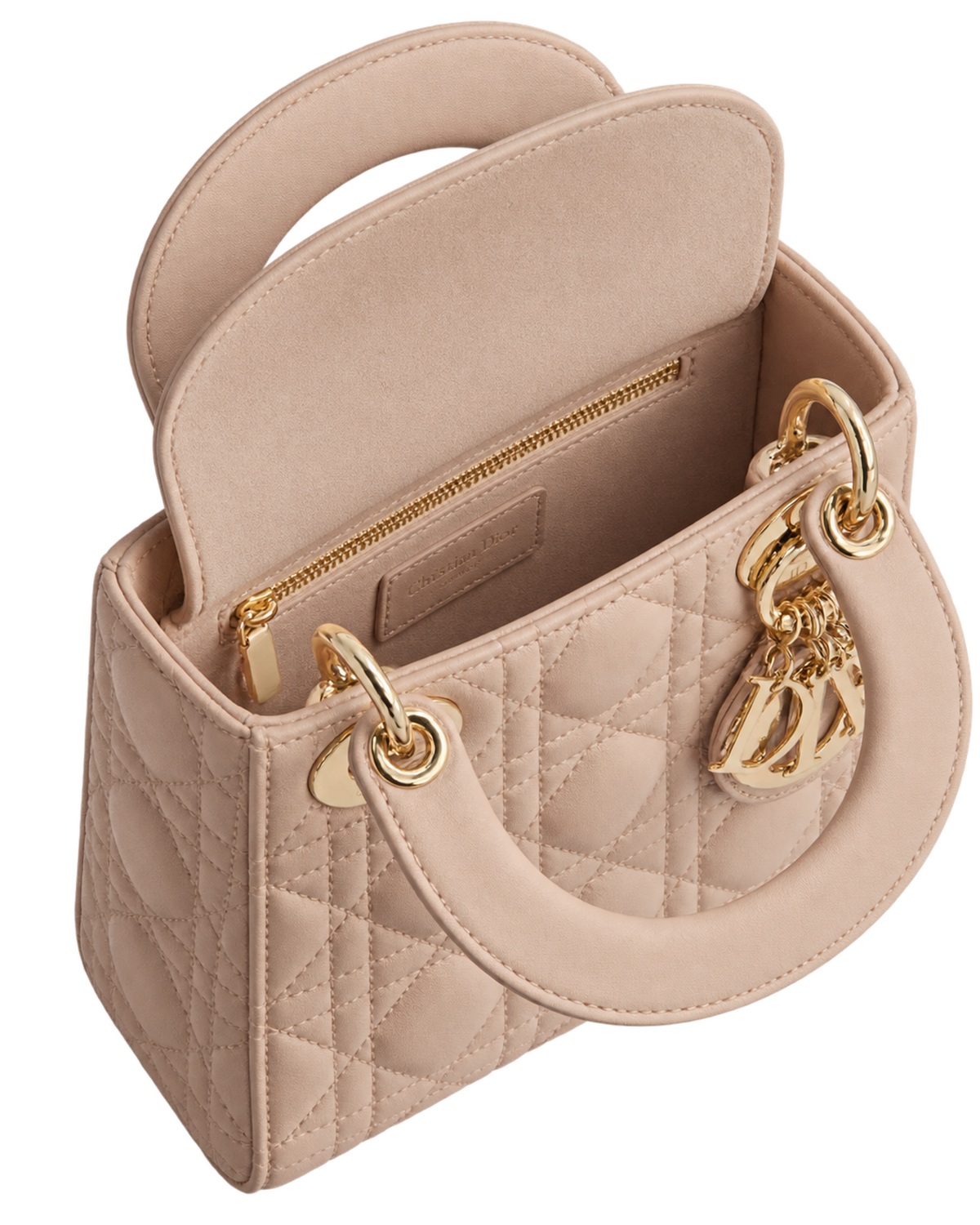 Mini Lady Dior Bag Powder Beige Cannage Lambskin