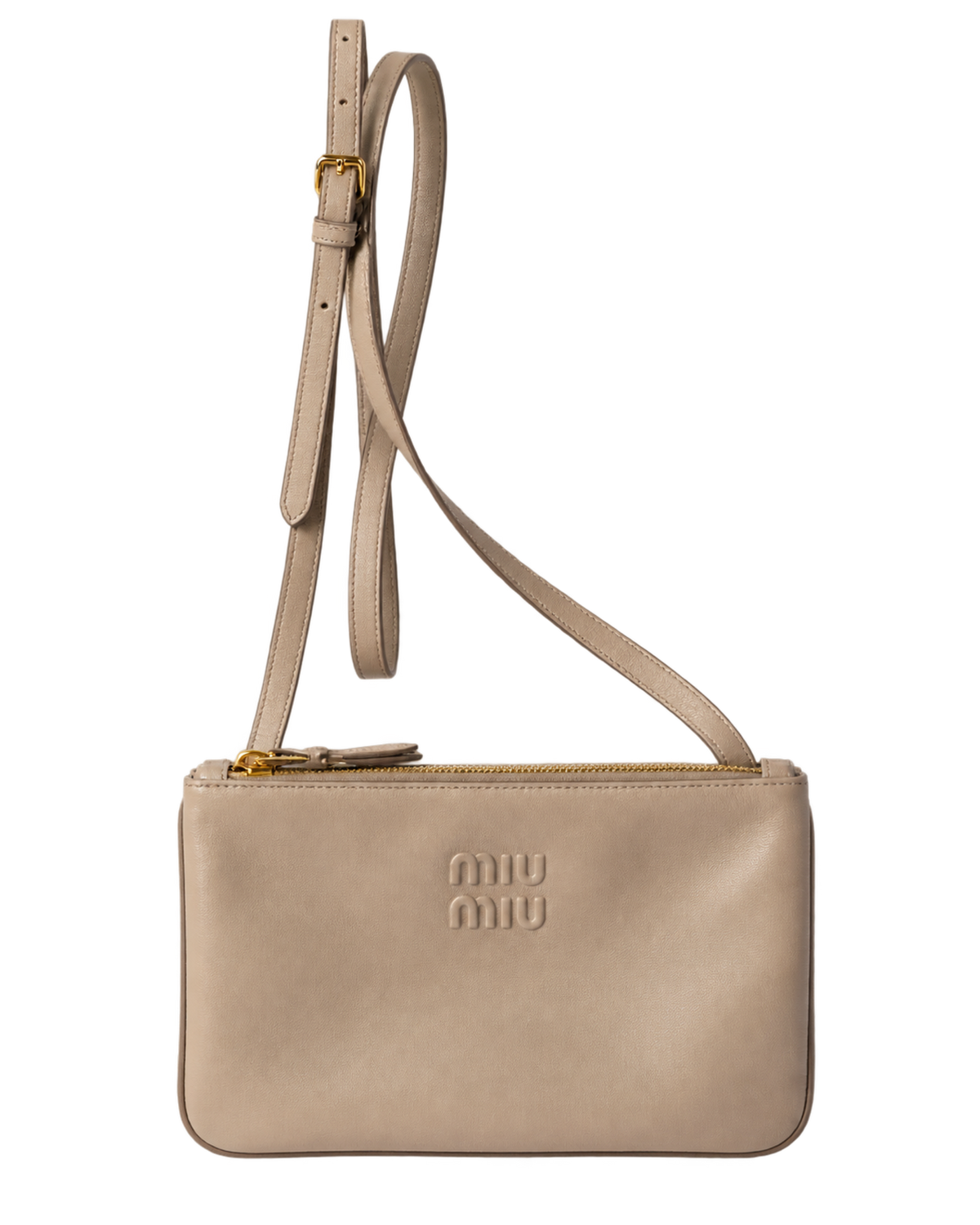 Miu Miu leather pouch with embossed logo