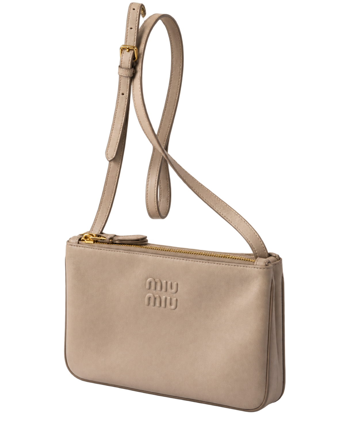 Miu Miu leather pouch with embossed logo