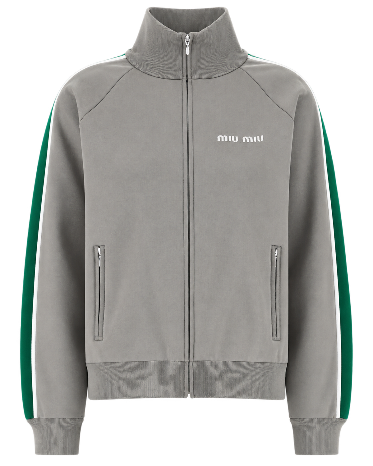 Miu Miu logo-embroidered side-stripe sweater