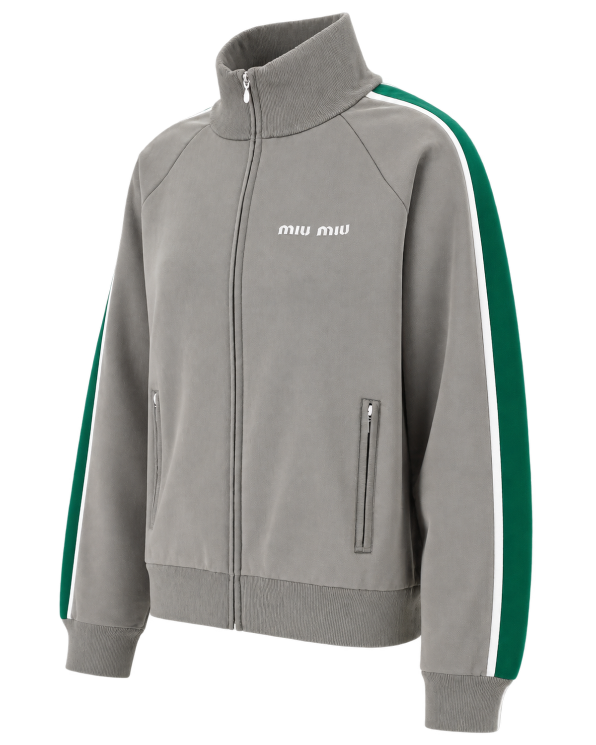 Miu Miu logo-embroidered side-stripe sweater