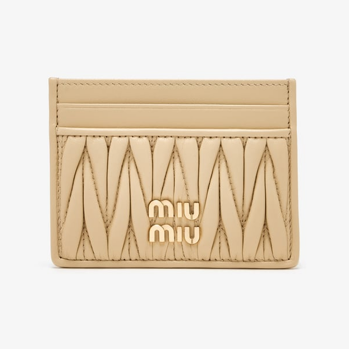 Miu Miu Matelassé nappa leather card holder