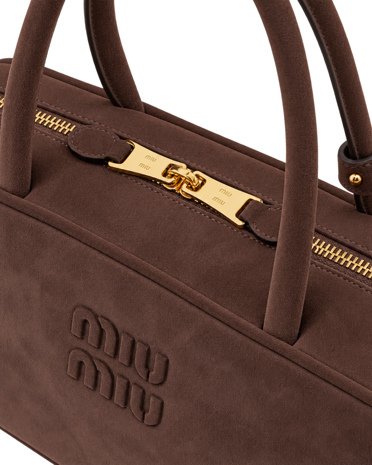 Miu Miu Suede Beau bag In Dark Brown