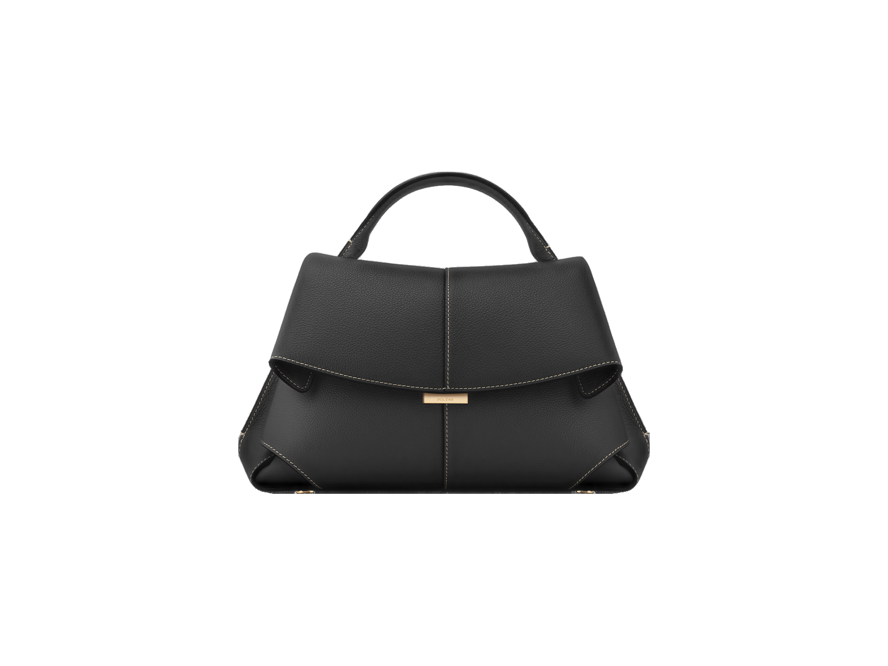Mokki - Textured Black with Ecru Stitching