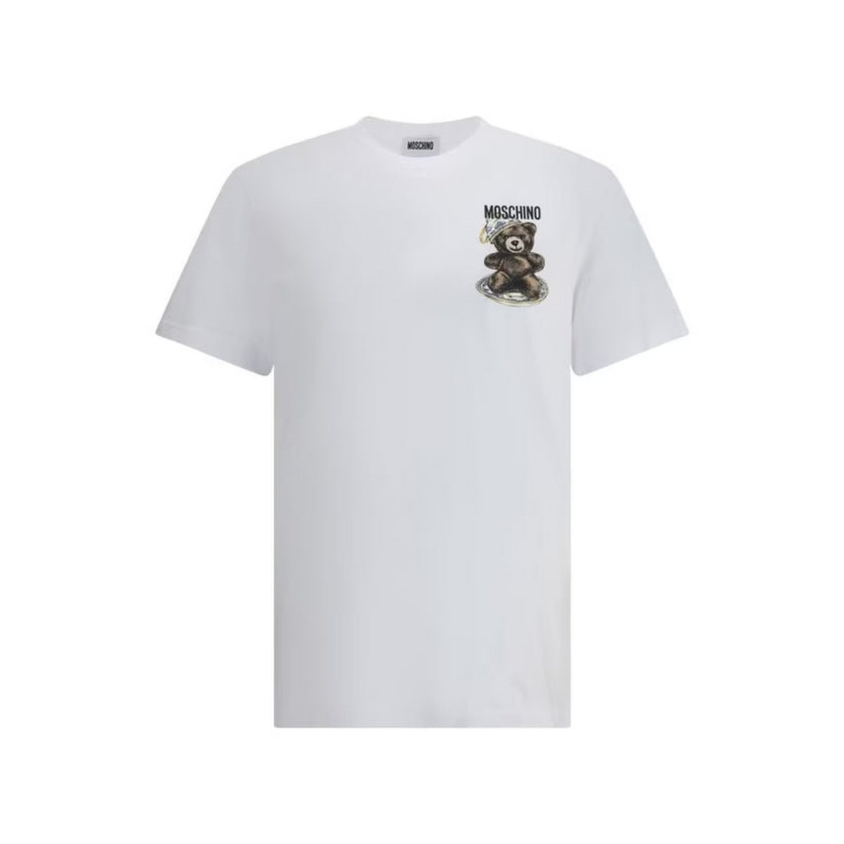 Moschino Bear Print T-Shirt with Ribbed Crew Neck