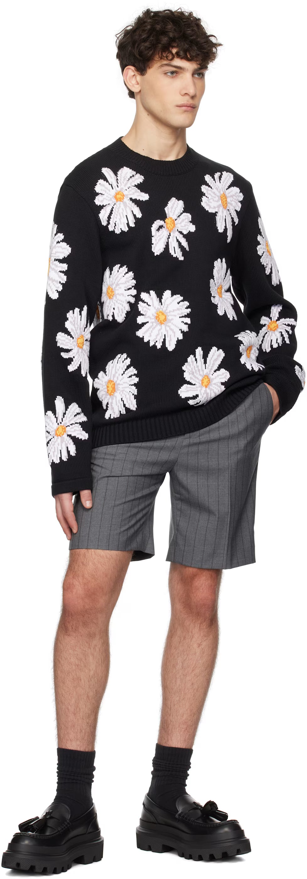 Black All Over Daisy Sweater