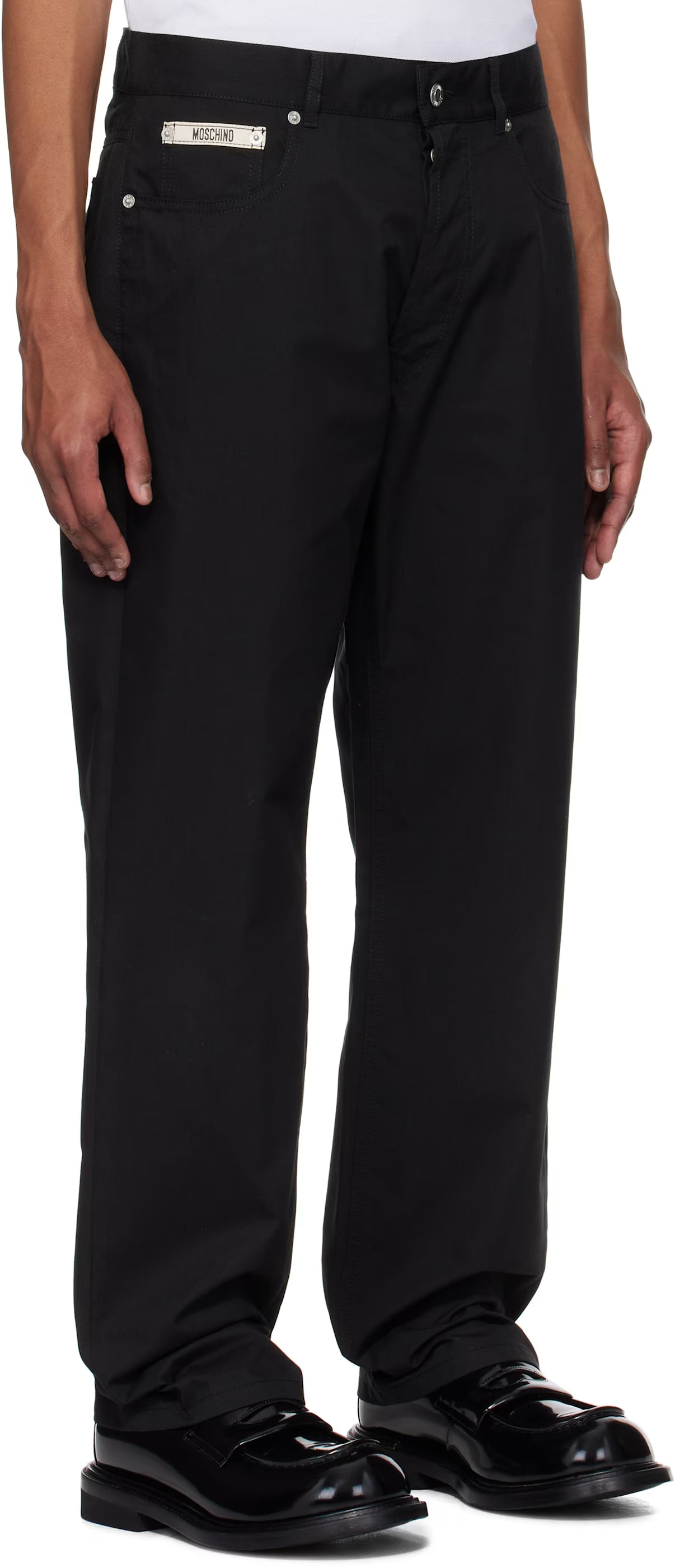 Black Cotton Nylon Cloth Trousers