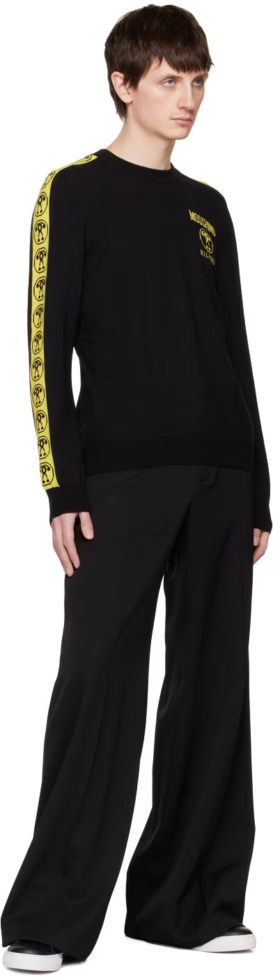 Black Double Question Mark Sweater