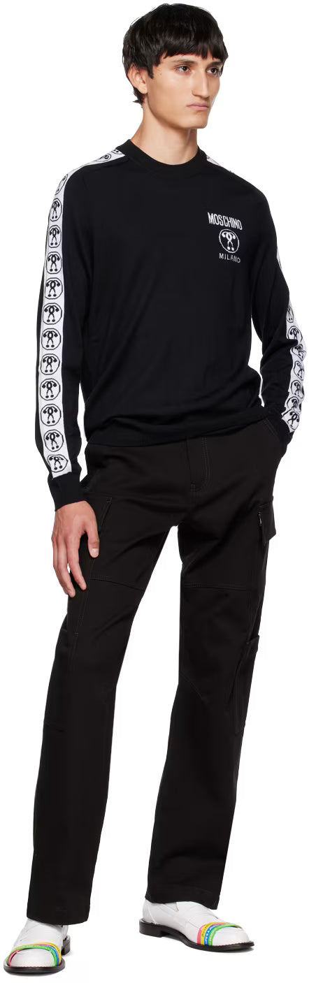 Black Double Question Mark Sweater