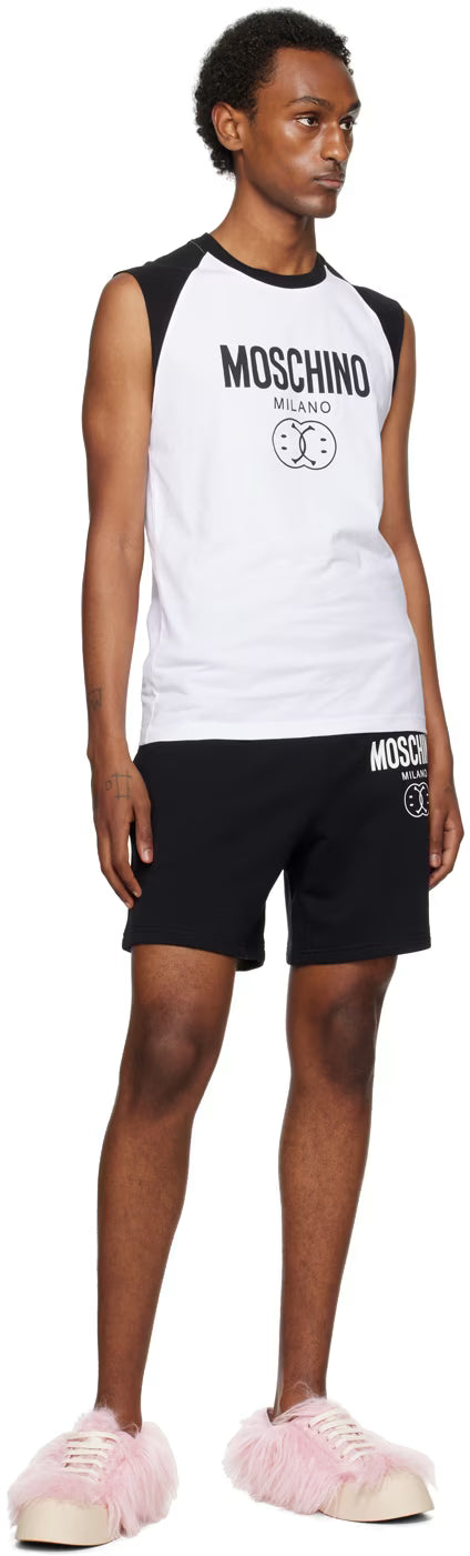 Black Double Smiley Shorts