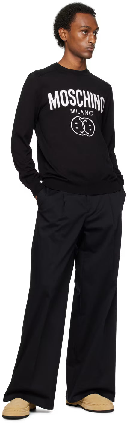 Black Double Smiley Sweater