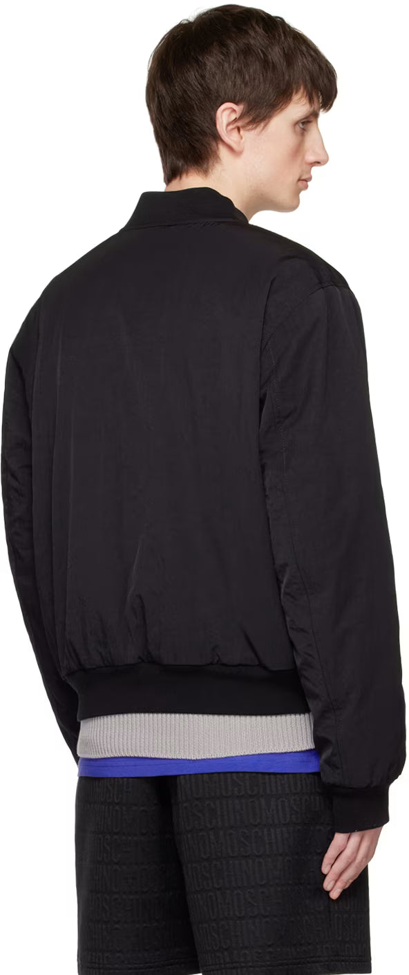 Black Embellished Bomber Jacket