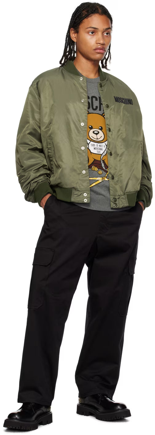 Black Embroidered Cargo Pants