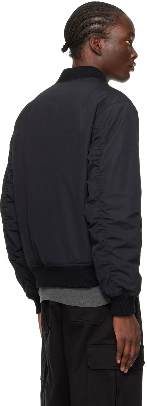 Black Long Bomber Jacket