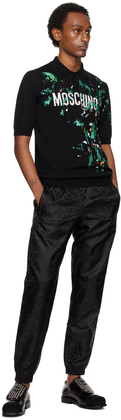 Black Paint Splatter Polo