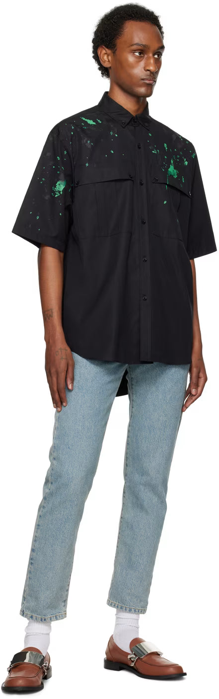 Black Painted Effect Shirt