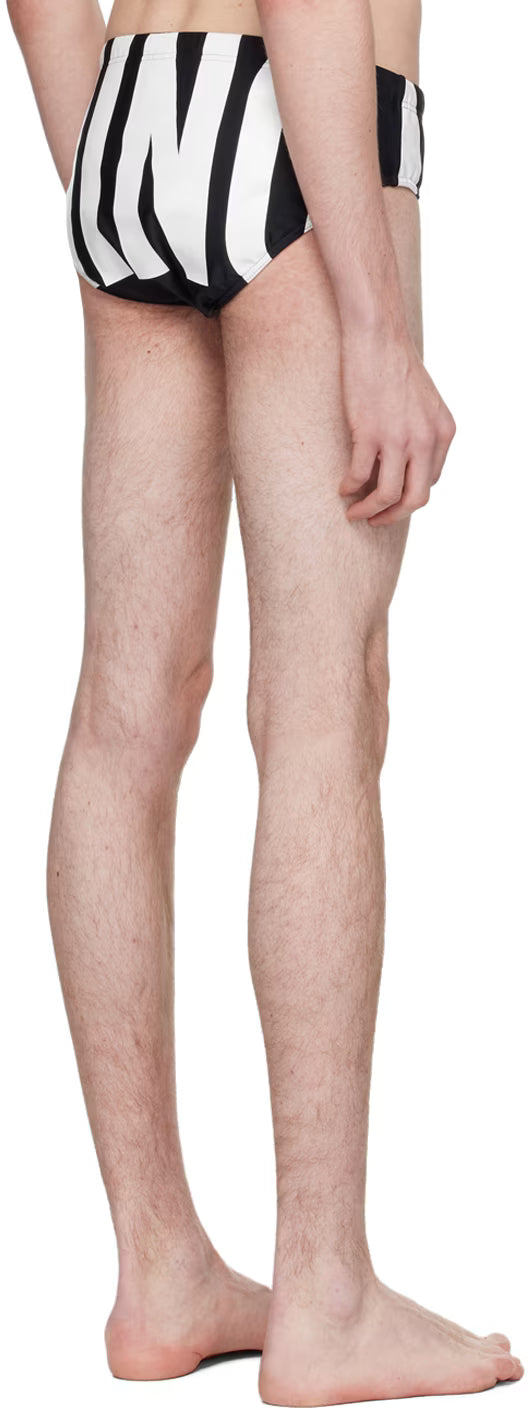 Black Printed Swim Briefs