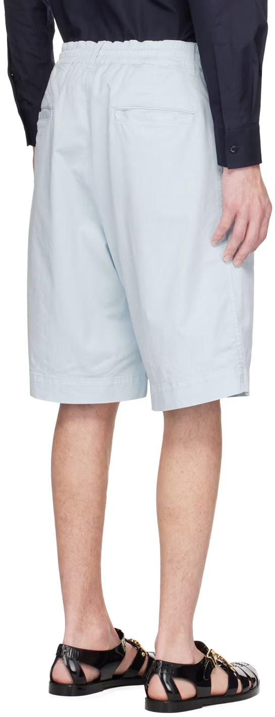 Blue Embroidered Shorts