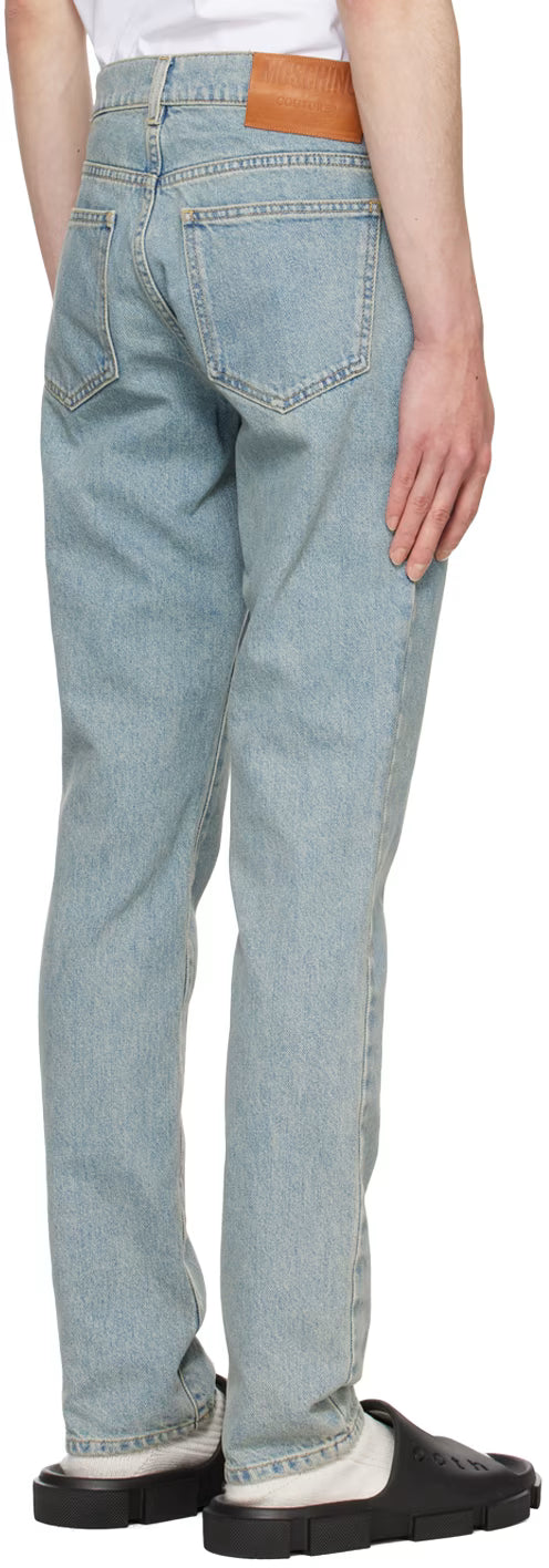 Blue Five-Pocket Jeans