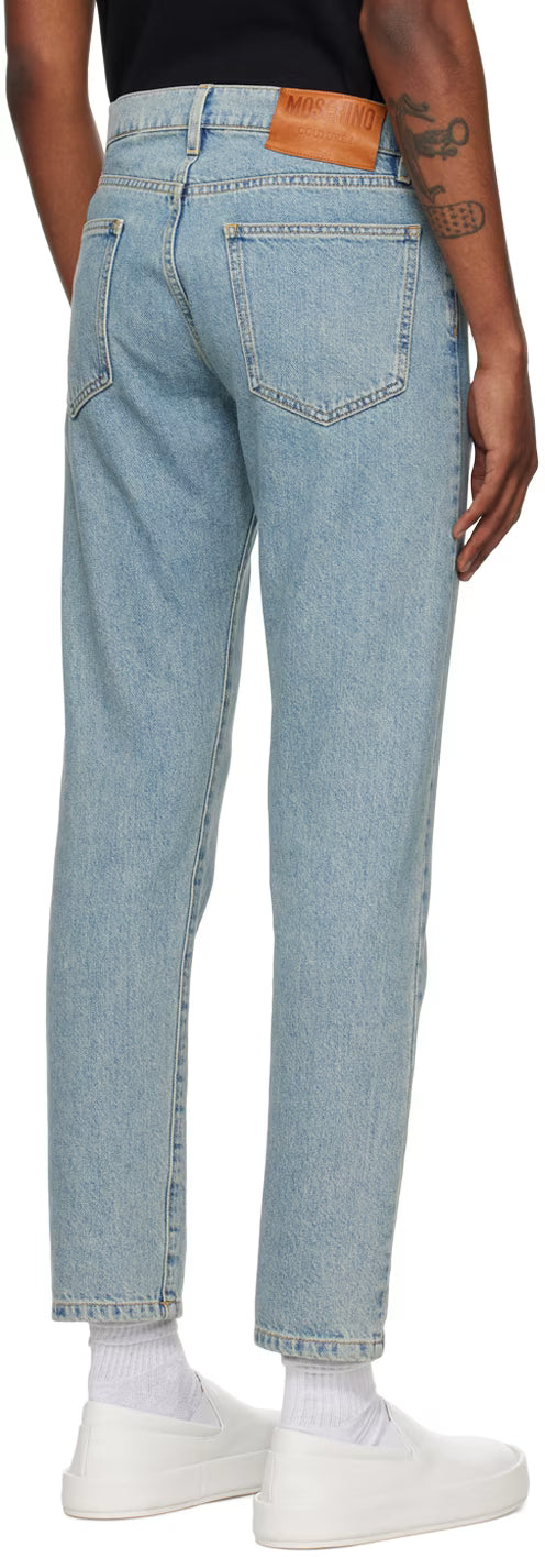 Blue Garment-Washed Jeans