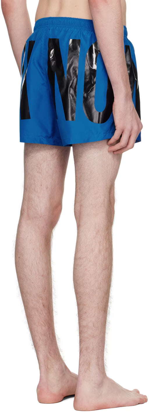 Blue Printed Swim Shorts