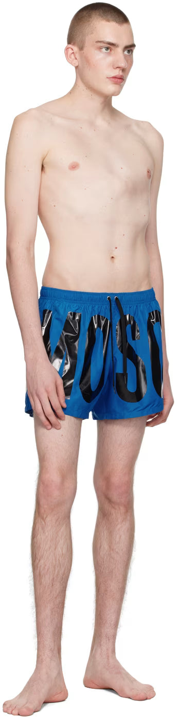 Blue Printed Swim Shorts