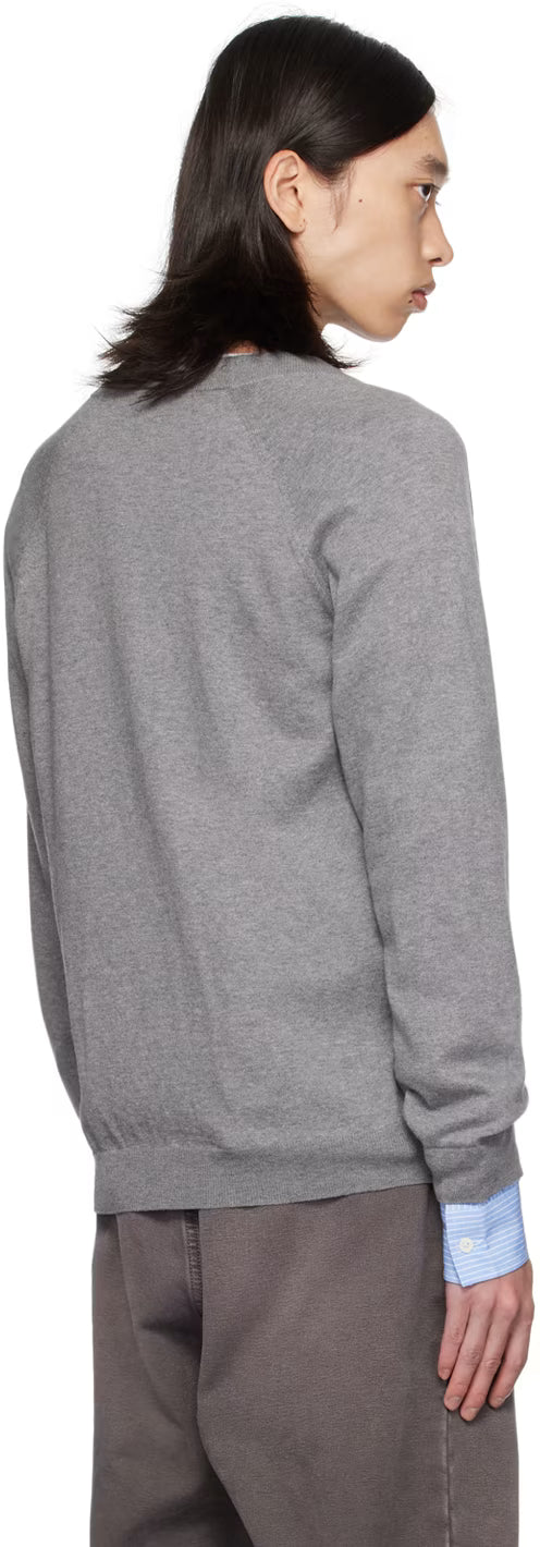 Gray Upside Down Logo Cardigan
