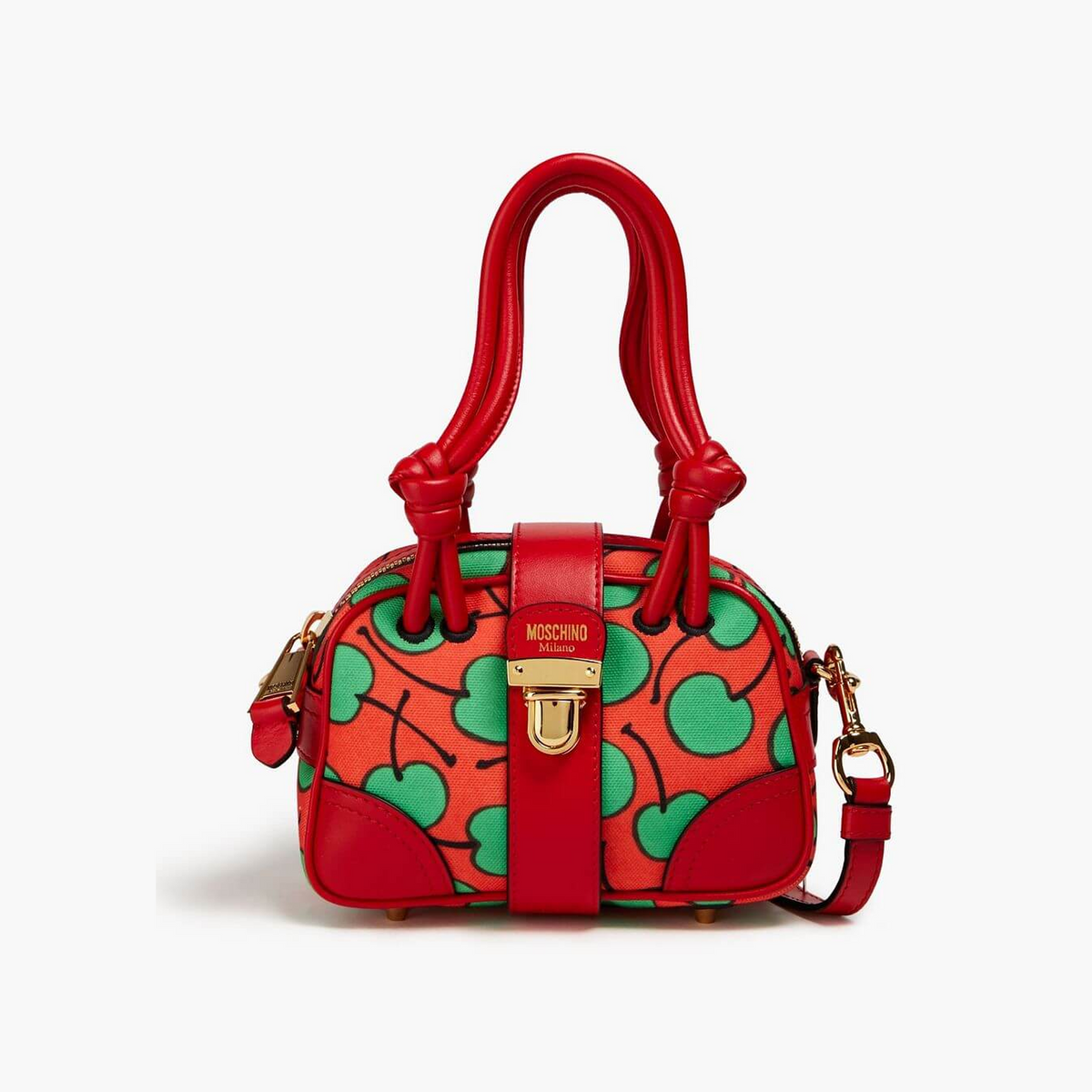 MOSCHINO Leather-trimmed printed canvas tote