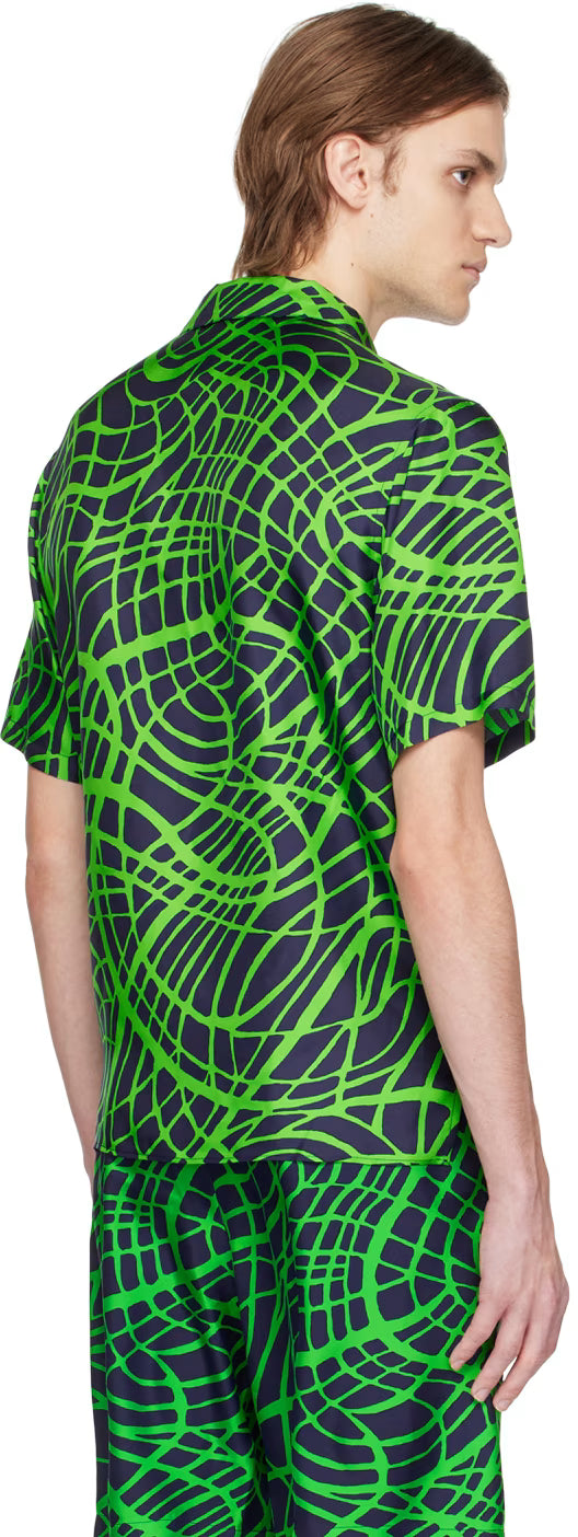 Navy & Green Wave Shirt