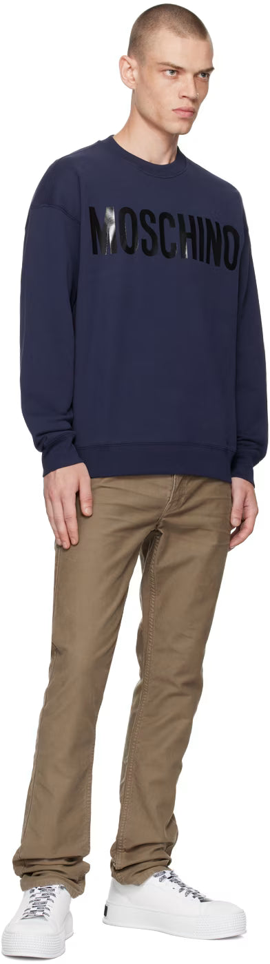 Navy Bonded Logo Sweatshirt