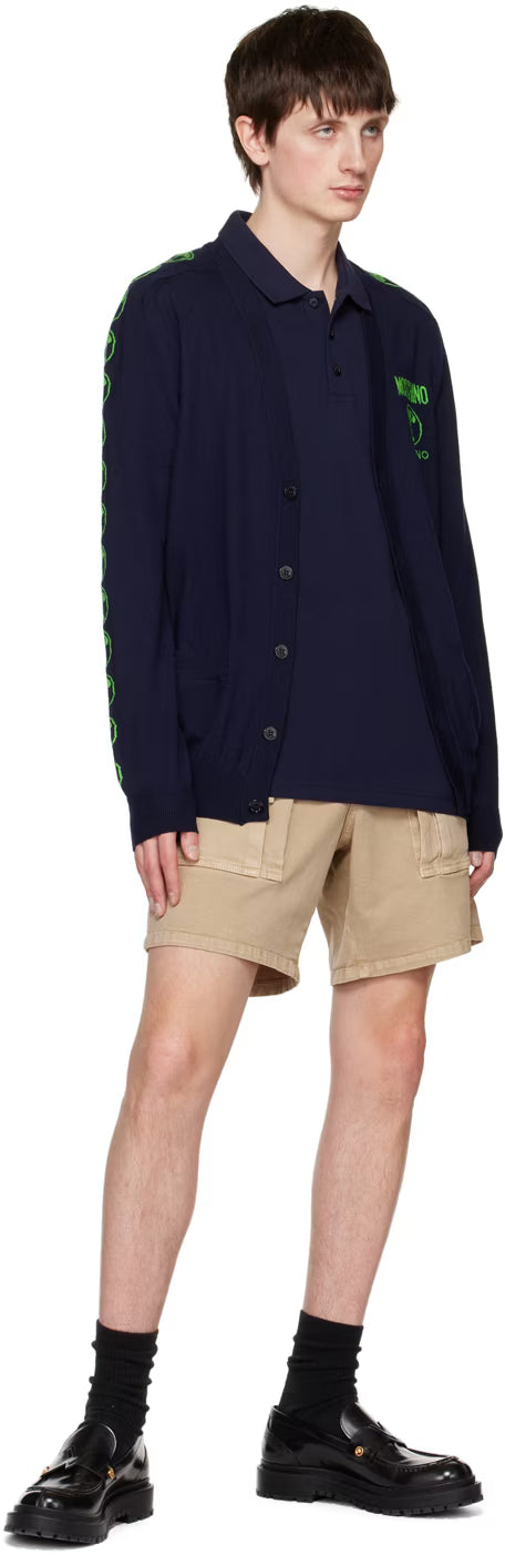Navy Double Question Mark Cardigan