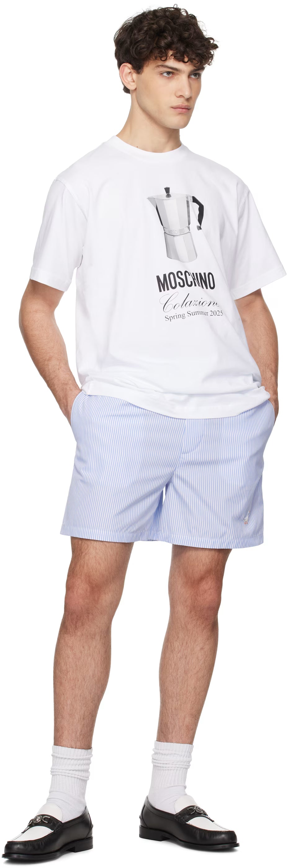 White 'Moschino' Breakfast T-shirt