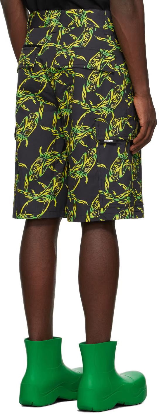 Black & Green Bermuda Shorts
