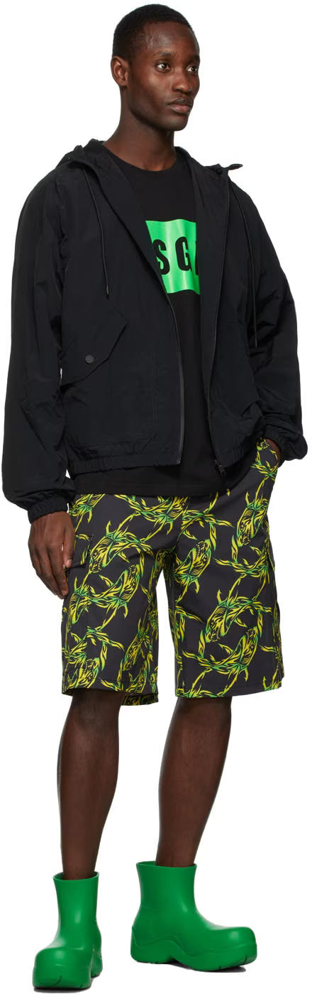 Black & Green Bermuda Shorts