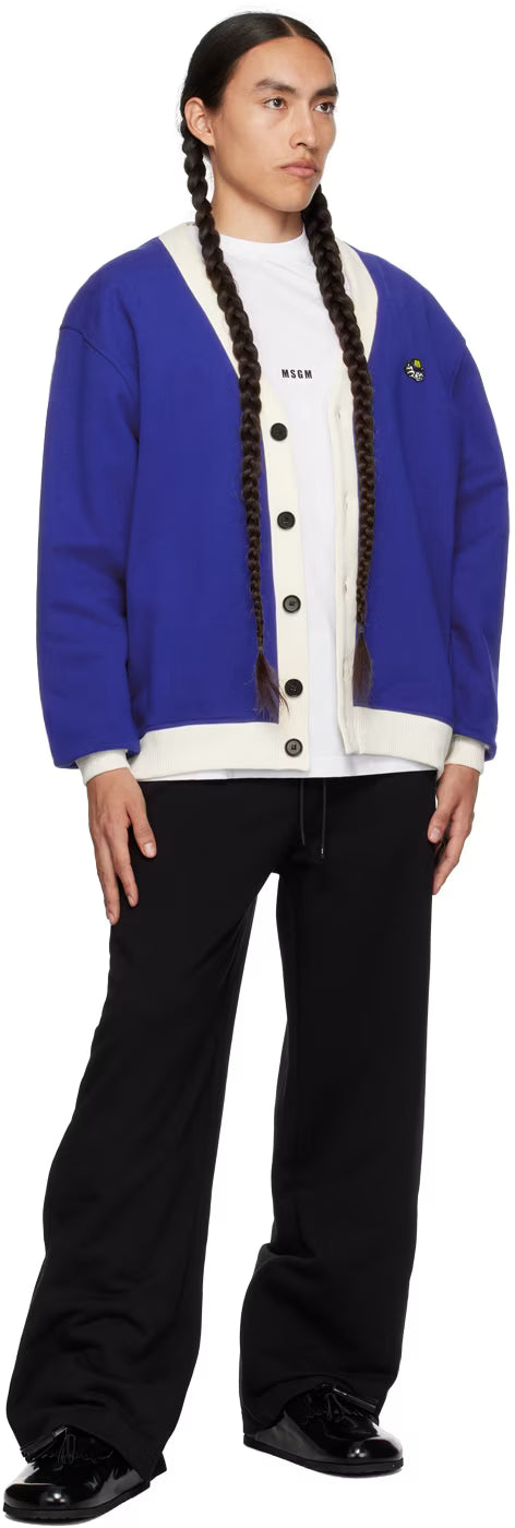 Blue Felted Cardigan