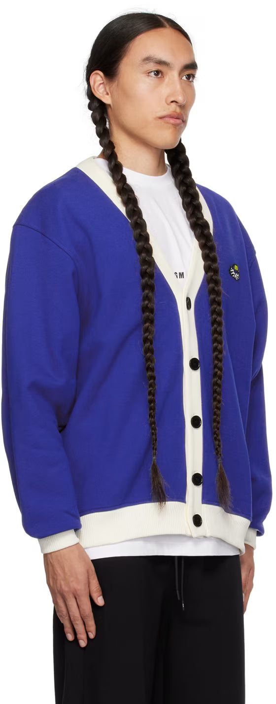 Blue Felted Cardigan
