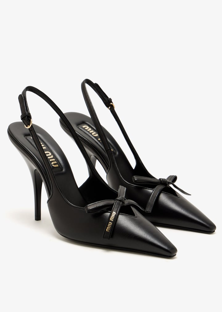 Leather slingback pumps