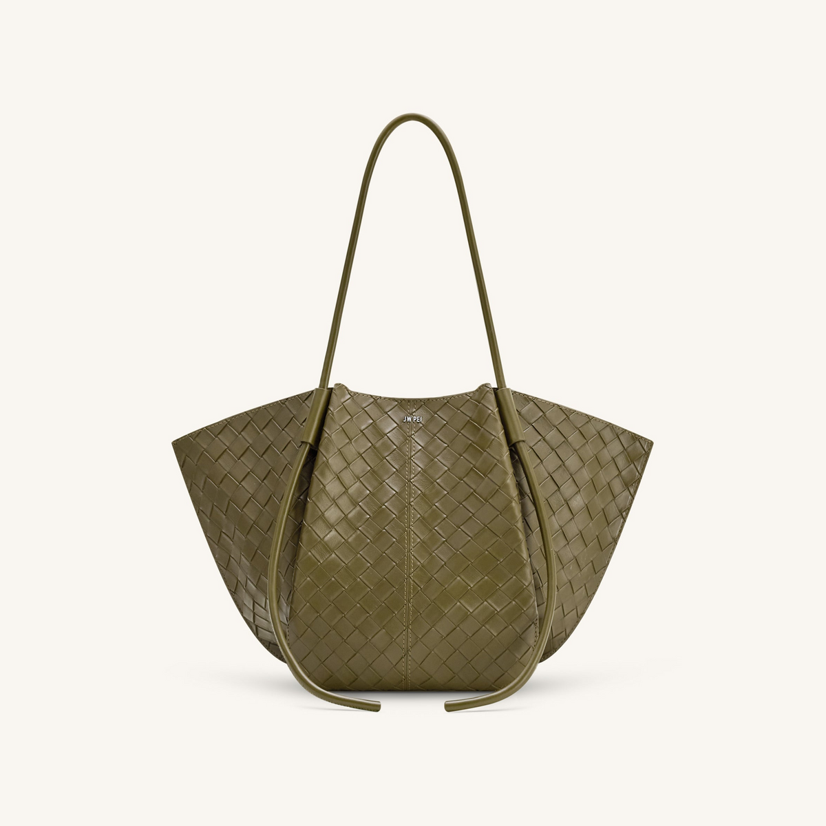 Nala Wide Weave Texture Tote Bag - Olive Green