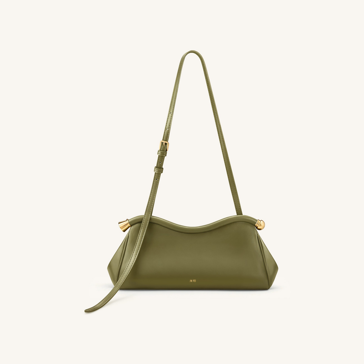 Naomi Curved Shoulder Bag - Olive Green