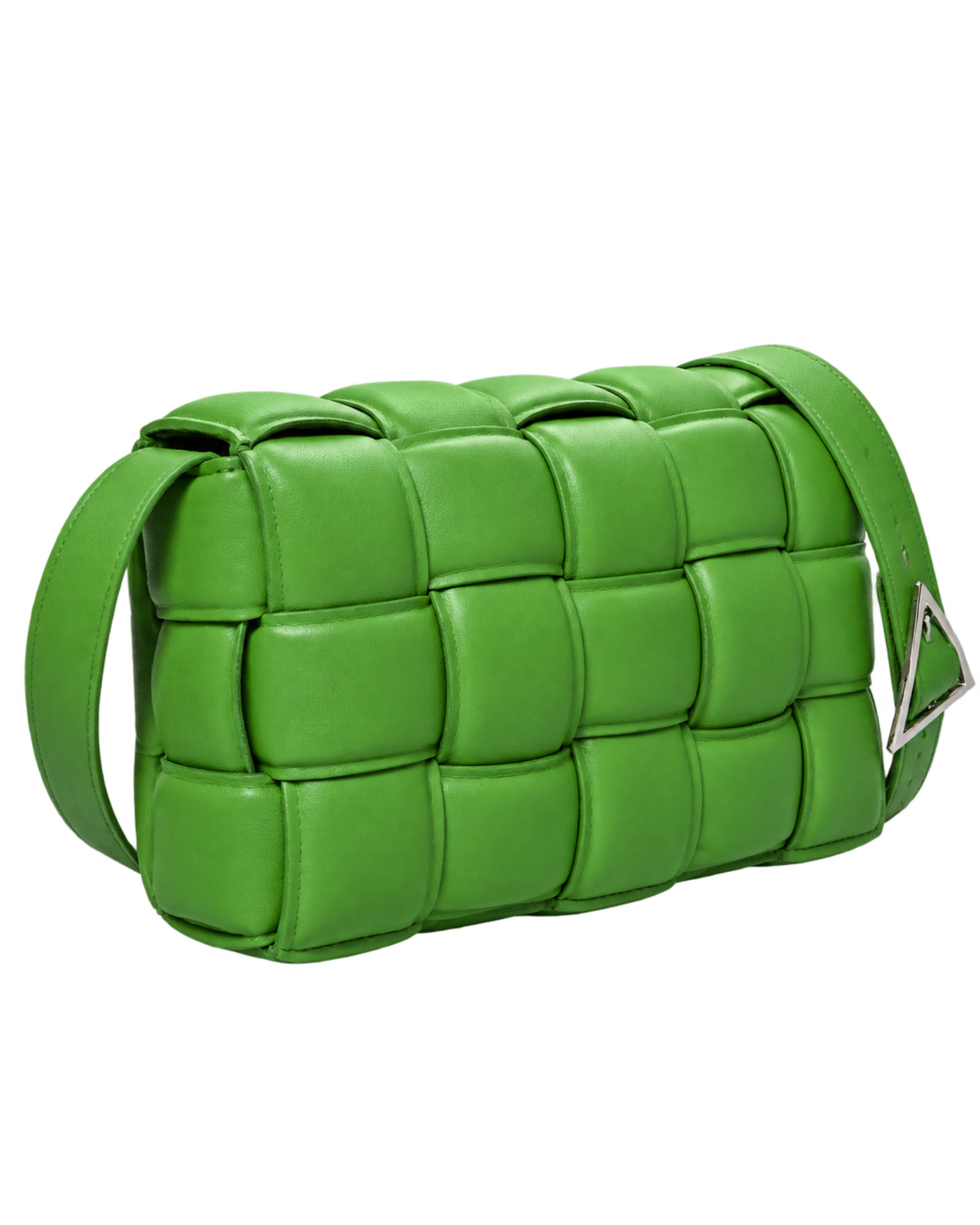 Nappa Maxi Intreccio Padded Cassette Crossbody Bag Parakeet