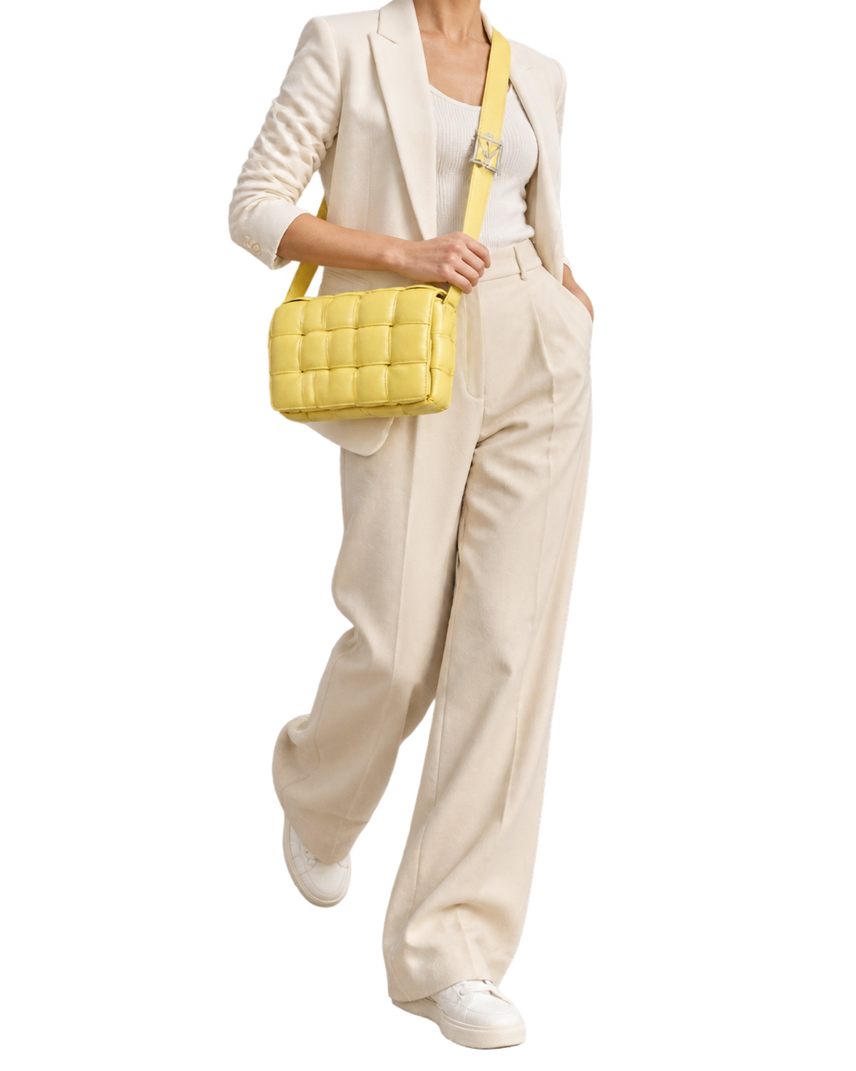 Nappa Maxi Intreccio Padded Cassette Crossbody Bag Sherbert